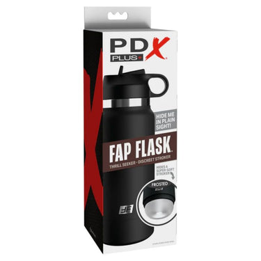 PDX Plus Fap Flask Thrill Seeker Discreet Stroker - Frosted finish that enhances the luxurious look of this stealthy stroker.